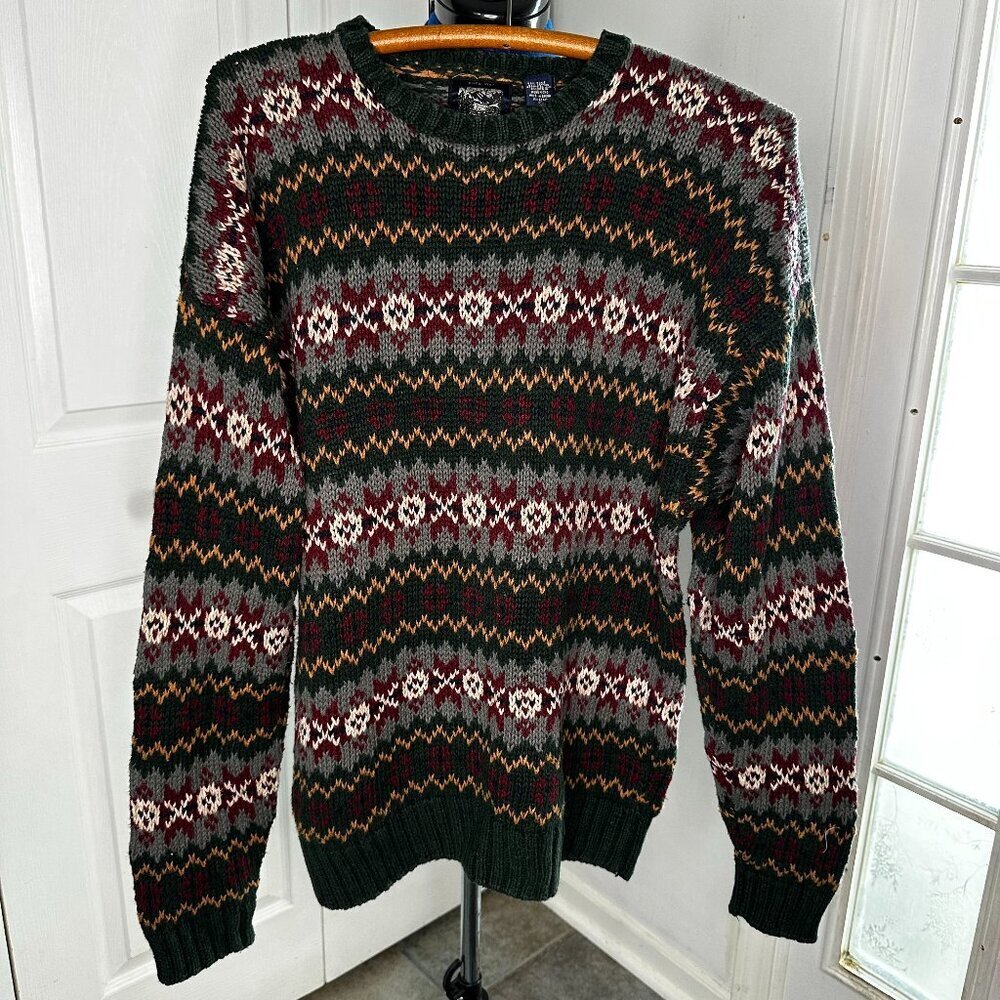 VTG Britches Great Outdoors Men's Fair Isle Cotton Geometric Sweater Size XL